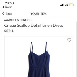 Scalloped Detail Linen Dress